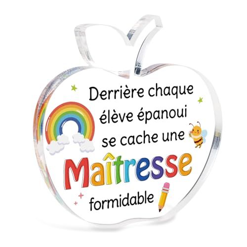 Cadeau Maitresse D'école Fin D'année Acrylique Cadeau Personnalisé