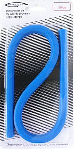 Graphoplex Règle courbe flexible 50 cm bleu