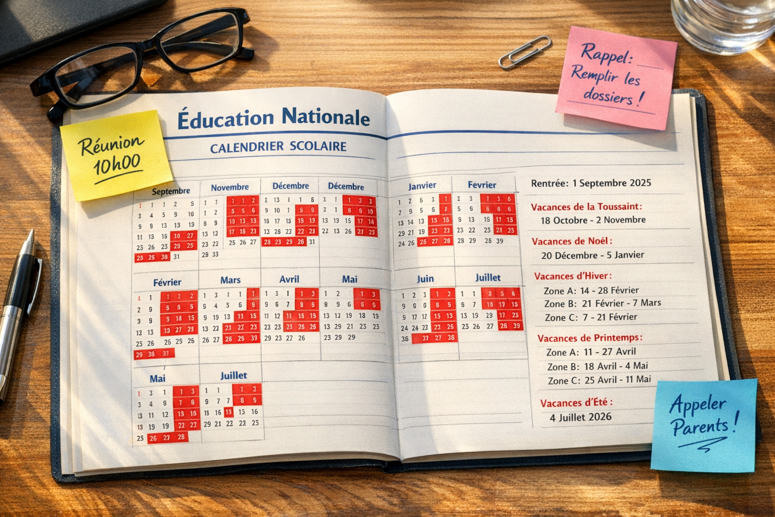 Calendrier éducation nationale 2025-2026 : dates clés à connaître