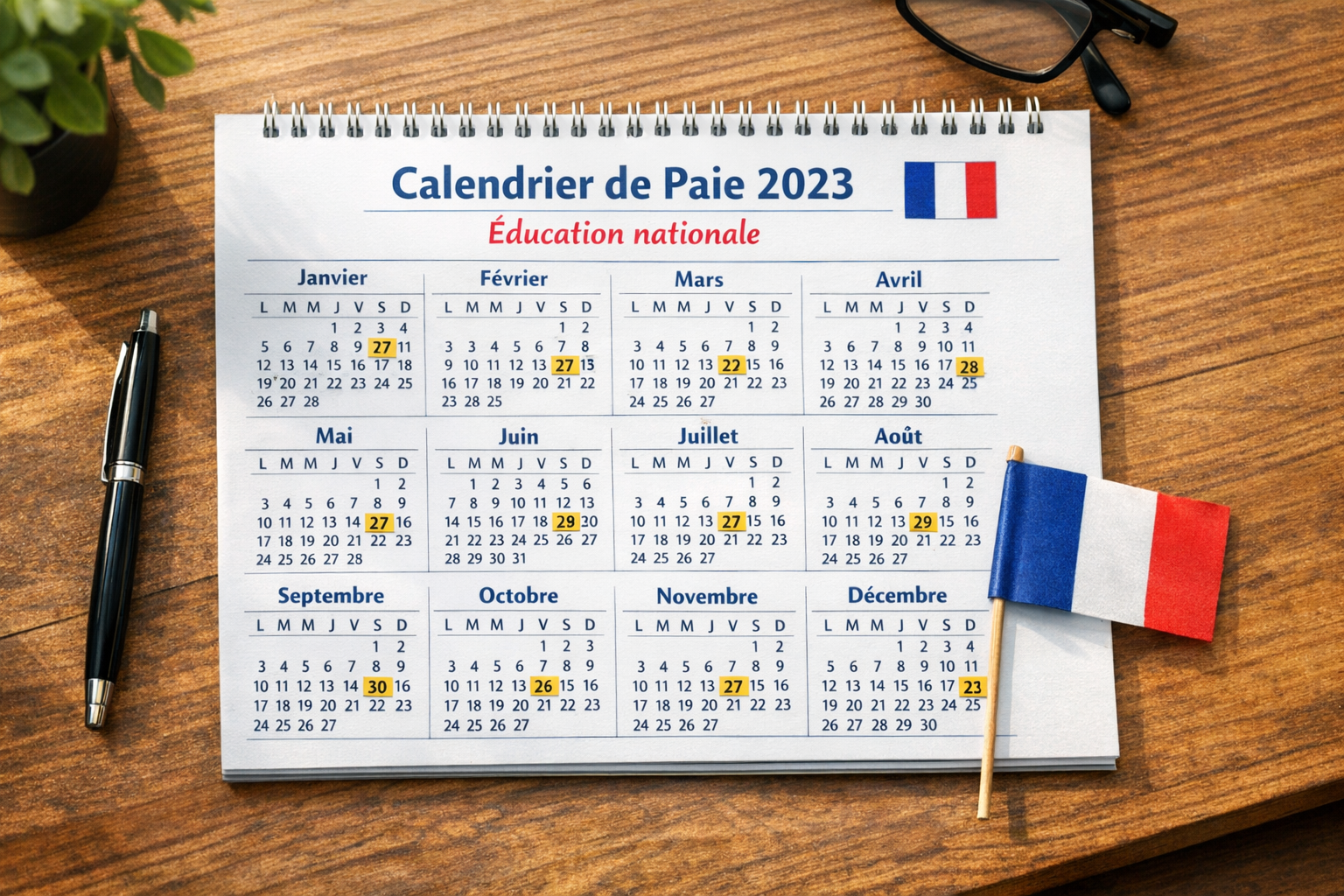 Calendrier paye Éducation nationale 2023 : dates et délais