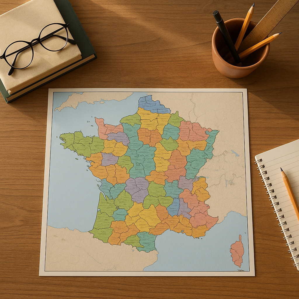 Carte département : la France, ses numéros et ses régions