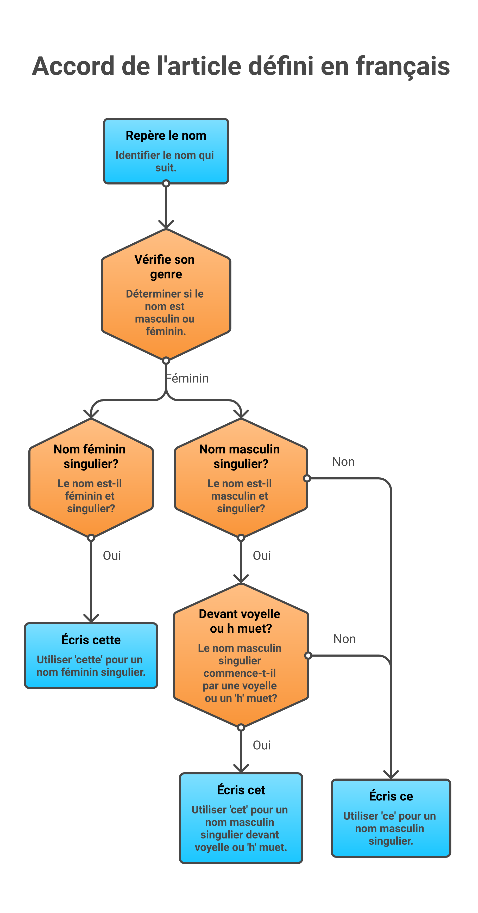 Mémo visuel pour choisir entre ce, cet et cette