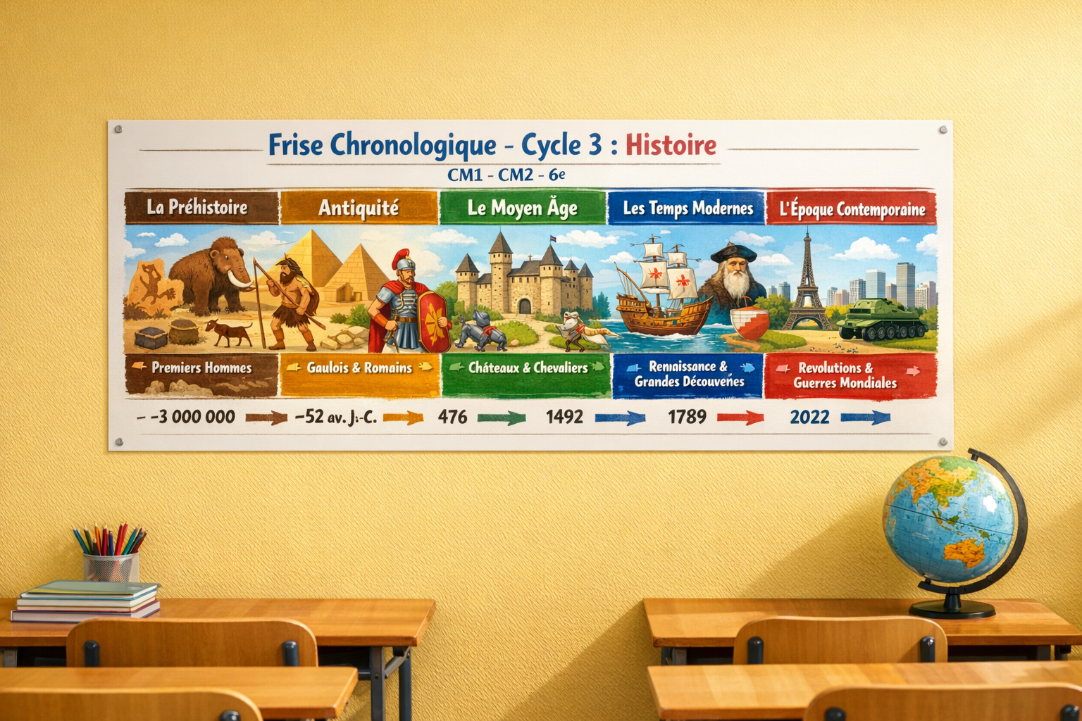 Programme cycle 3 histoire : repères clairs du CM1 à la 6e