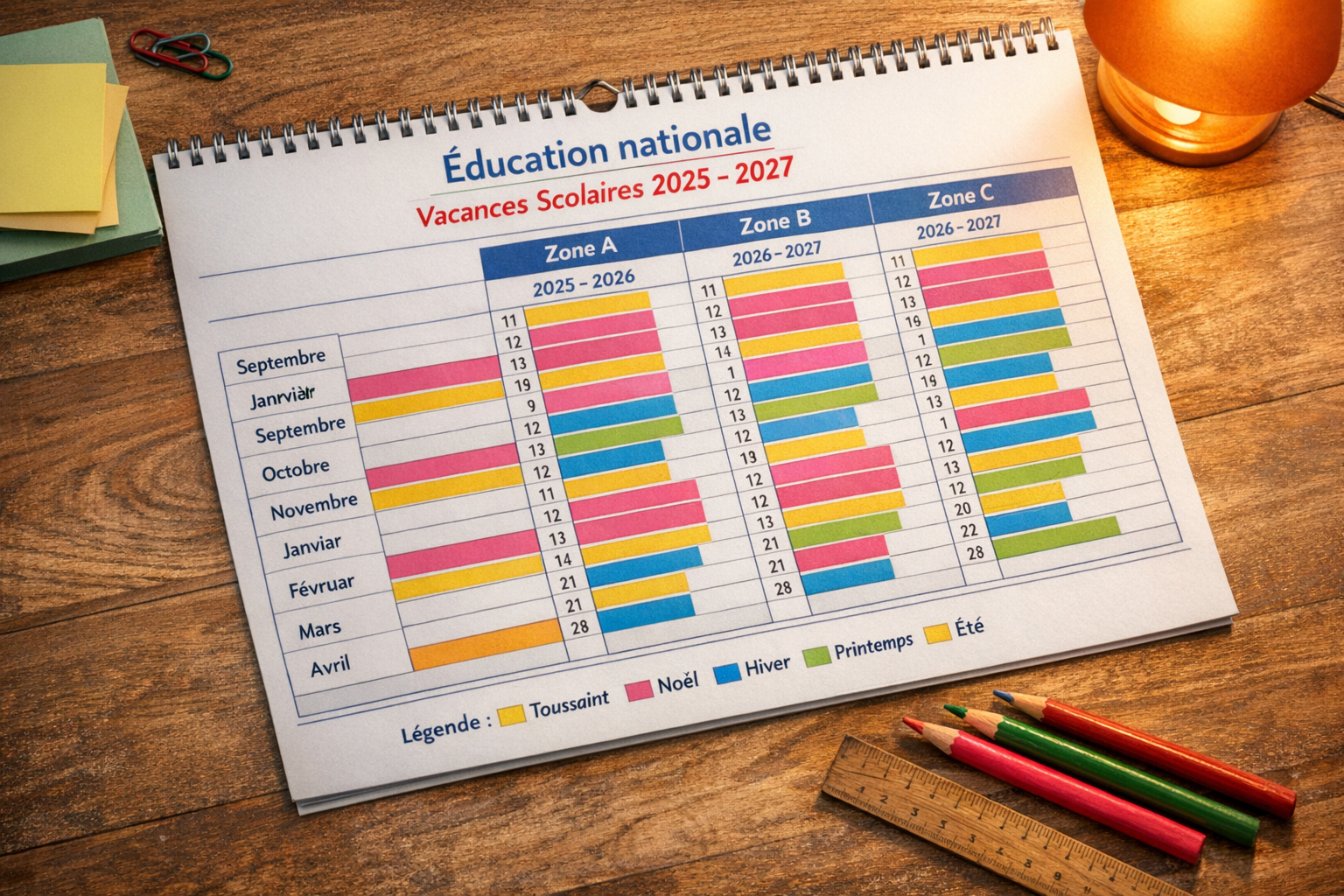Vacances scolaires Éducation nationale : dates 2025-2027